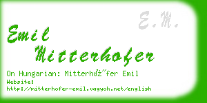 emil mitterhofer business card